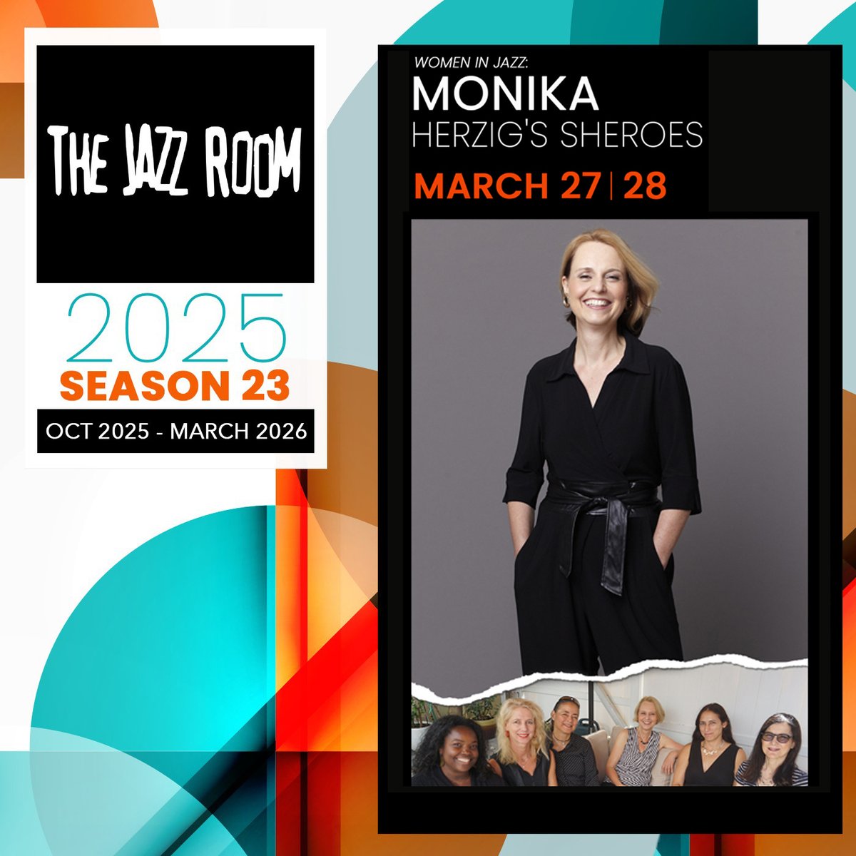 Next Up At The JAZZ ROOM!
This Women’s History Month, we flip the script with Monika Herzig’s SHEROES, an all-female ensemble of international heavyweights bringing inspired originals + reimagined classics to the JAZZ ROOM.

📅 March 27–28 |  thejazzarts.org/event/jazz-roo…