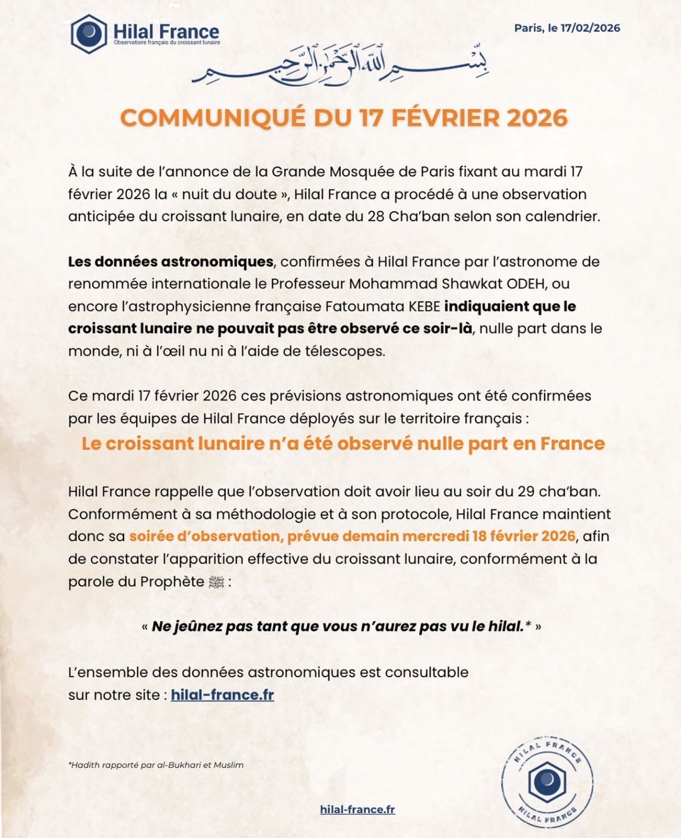 Il faut soutenir ce collectif <a href="/HilalFrance/">Hilal France</a>.  
Marre que la communauté en France soit instrumentalisée !
Voici le communiqué officiel la <a href="/mosqueedeparis/">Grande Mosquée de Paris</a> honte à vous