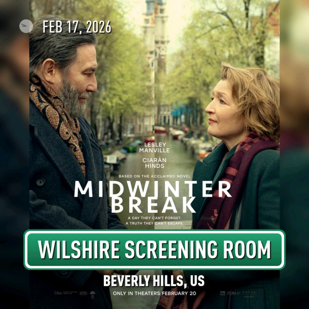 twotrey23's tweet image. #movie screening today... #MidwinterBreak . #LesleyManville #CiaranHinds @focusfeatures