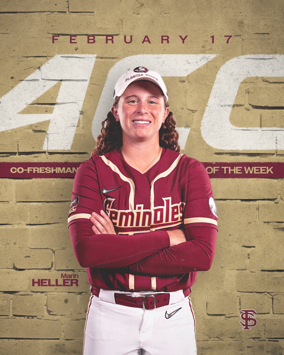FSU_Softball's tweet photo. Well earned🍢

Jazzy wins ACC Pitcher of the Week again, and Marin is named ACC Co-Freshman of the Week🔥🔥

#Team43 https://t.co/rD4c9yd7LW