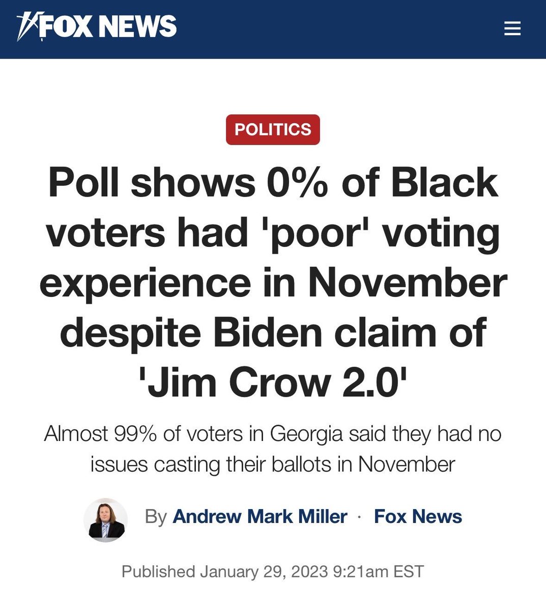 FALSE <a href="/BarackObama/">Barack Obama</a>.

Democrats said the same thing when Georgia passed election integrity legislation in 2021.

In Georgia, turnout remained HIGH, and voter satisfaction was overwhelmingly positive.