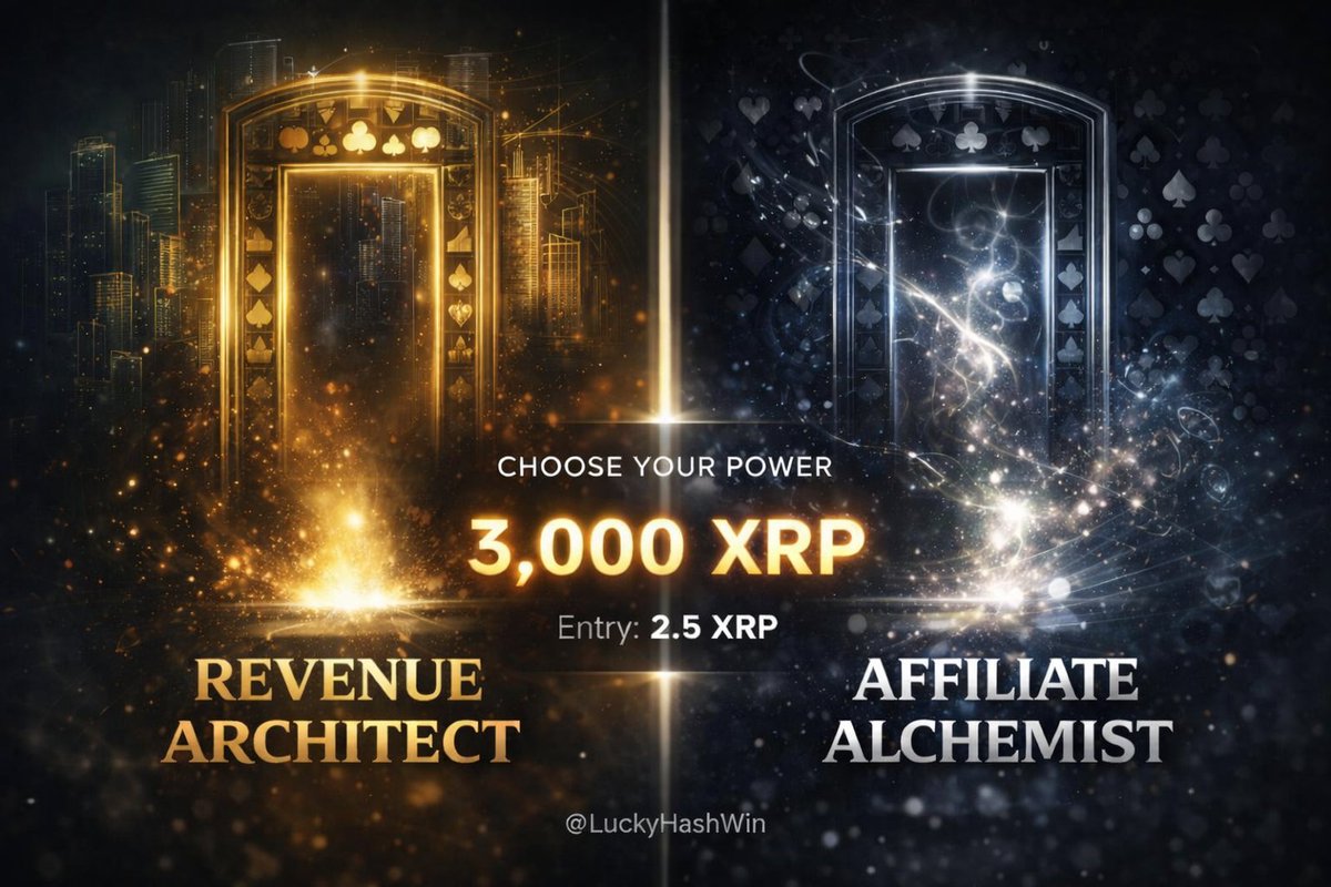 XRPLBagHolder's tweet image. 🍀 DOUBLE TROUBLE ON @LuckyHashWin 🍀

Revenue Architect @hashcashcow 🏗️
👉🏼scratch.luckyhash.win/cards/revenue-…
Affiliate Alchemist @hashpotatoess ⚗️
👉🏼 scratch.luckyhash.win/cards/affiliat…

Both packing a 3,000 XRP jackpot.
Both just 2.5 XRP entry. 

Two scratchers.
One decision.
Which side are you on?