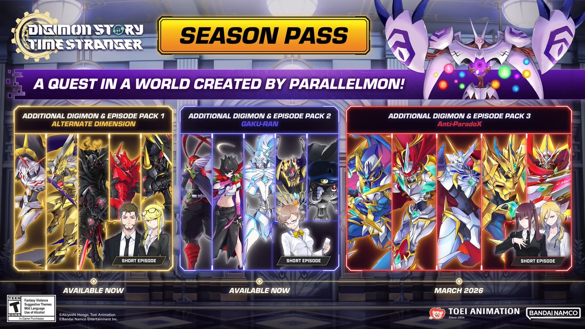 WithTheWill's tweet image. The Digimon Story: Time Stranger- Additional Digimon &amp;amp; Episode Pack 3: Anti-ParadoX DLC is out next month with the arrival of the X-Antibody Digimon!

More at WtW- withthewill.net/threads/digimo…