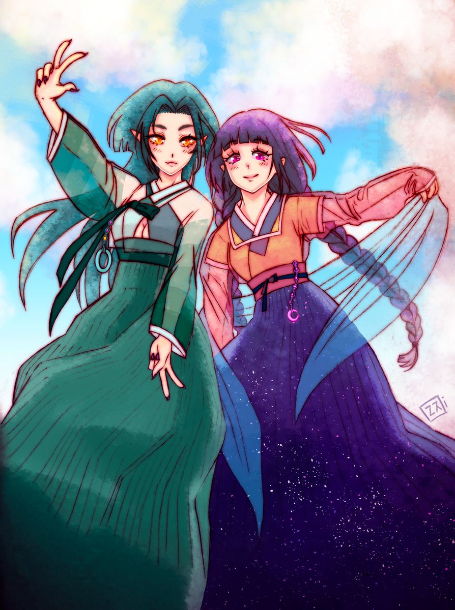 새해 복 많이 받으세요 💜 Happy Lunar New Years to everyone! I hope you have a great day whether you celebrate or not. I hope this new year is filled with prosperity and happiness. Gonna take this moment to repost my favorite art from my amazing friend <a href="/ZzimiH/">zzimi_here 🦐🦇</a>