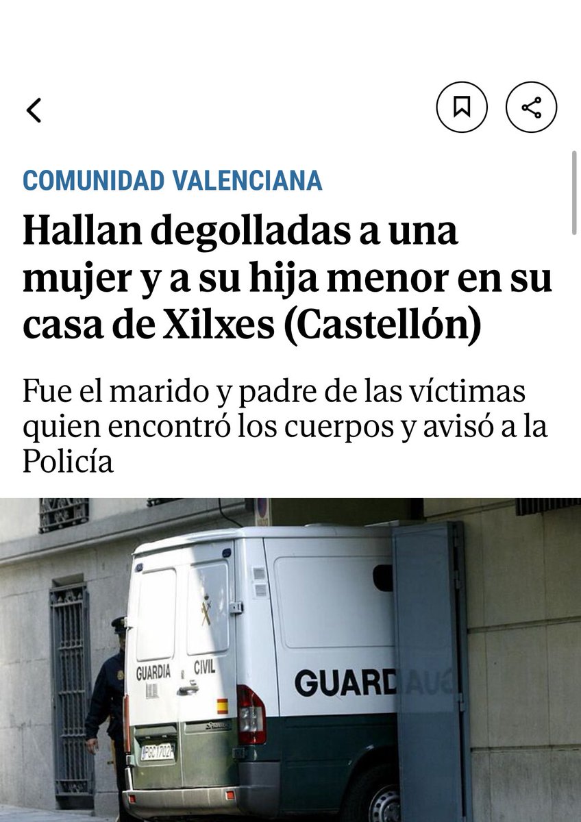 Ayer, en Benicàssim, una enfermera.

Hoy, en Xilxes, una madre y su hija.

Tres asesinatos en dos días en nuestra provincia.

Asco. Incomprensión y rabia. Es vital que las leyes sean contundentes, rotundas y sin piedad con los culpables. Sin medias tintas.
