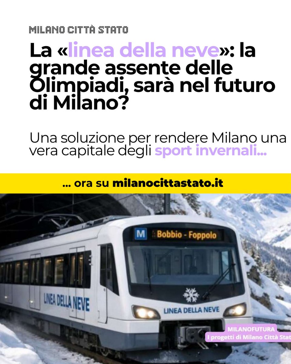 A Milano ci vorrebbe una "linea della neve" ora su milanocittastato.it ⬇️

#milanofutura: ogni giorno un progetto di #milanocittastato per una #Milano migliore