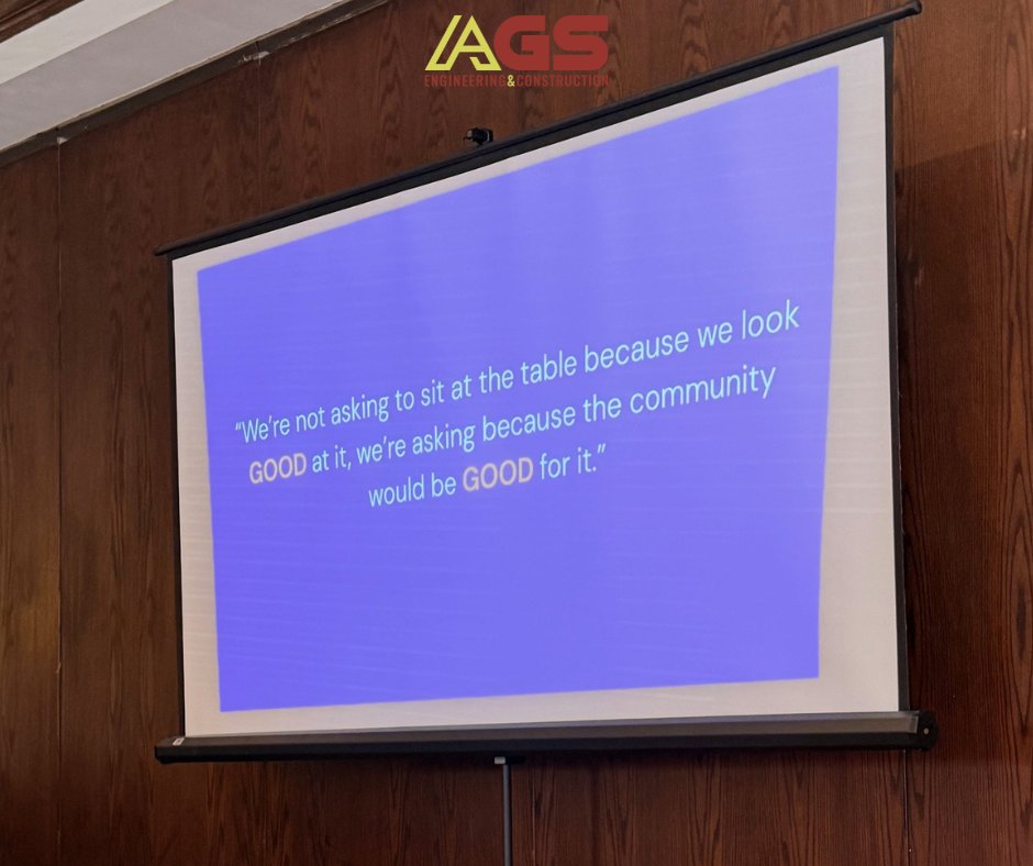 SolutionsAlly's tweet photo. The #AGSTeam attended the WTS International - Houston Chapter Feb Lunch featuring Sarah Coulter, MPA. Her ending quote that left a powerful message: "We're not asking to sit at the table because we look GOOD at it, we're asking because the community would be GOOD for it."✨

#AGS https://t.co/TgvQ8U52jP