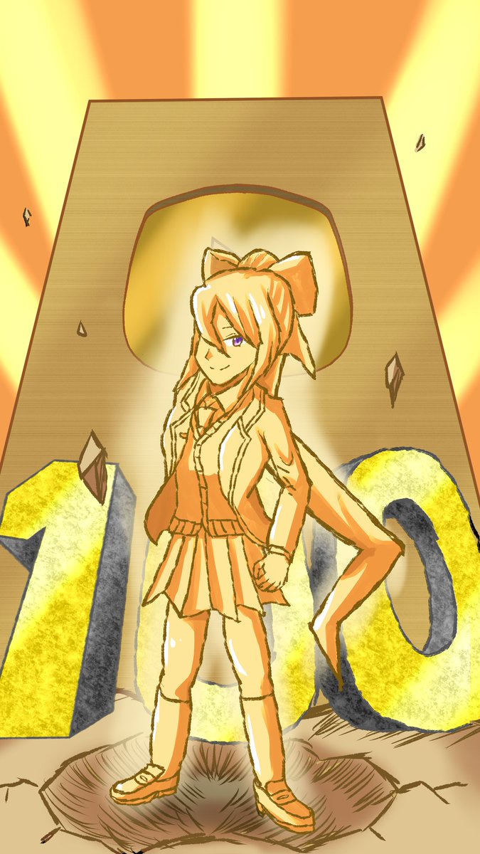 check_e's tweet photo. 改めて100万人おめでとうの気持ち！
でろーんはなれたんだ…！公式周年同時視聴の時に言ってた、ゴールデンライバーに…！（金盾的な意味で）
#樋口楓100万人
#でろあーと https://t.co/gMkMr9IDMk