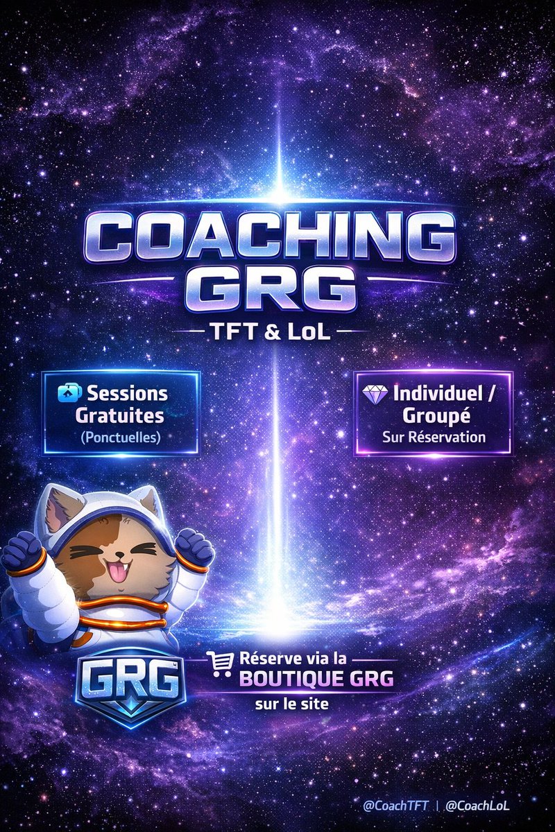 La Gravity Revolution Gaming relance officiellement ses sessions coaching Teamfight Tactics… et grosse nouveauté : les coachings League of Legends sont désormais disponibles aussi !
Que tu veuilles progresser en solo ou en équipe, la GRG t’accompagne

Rejoignez le discord pour