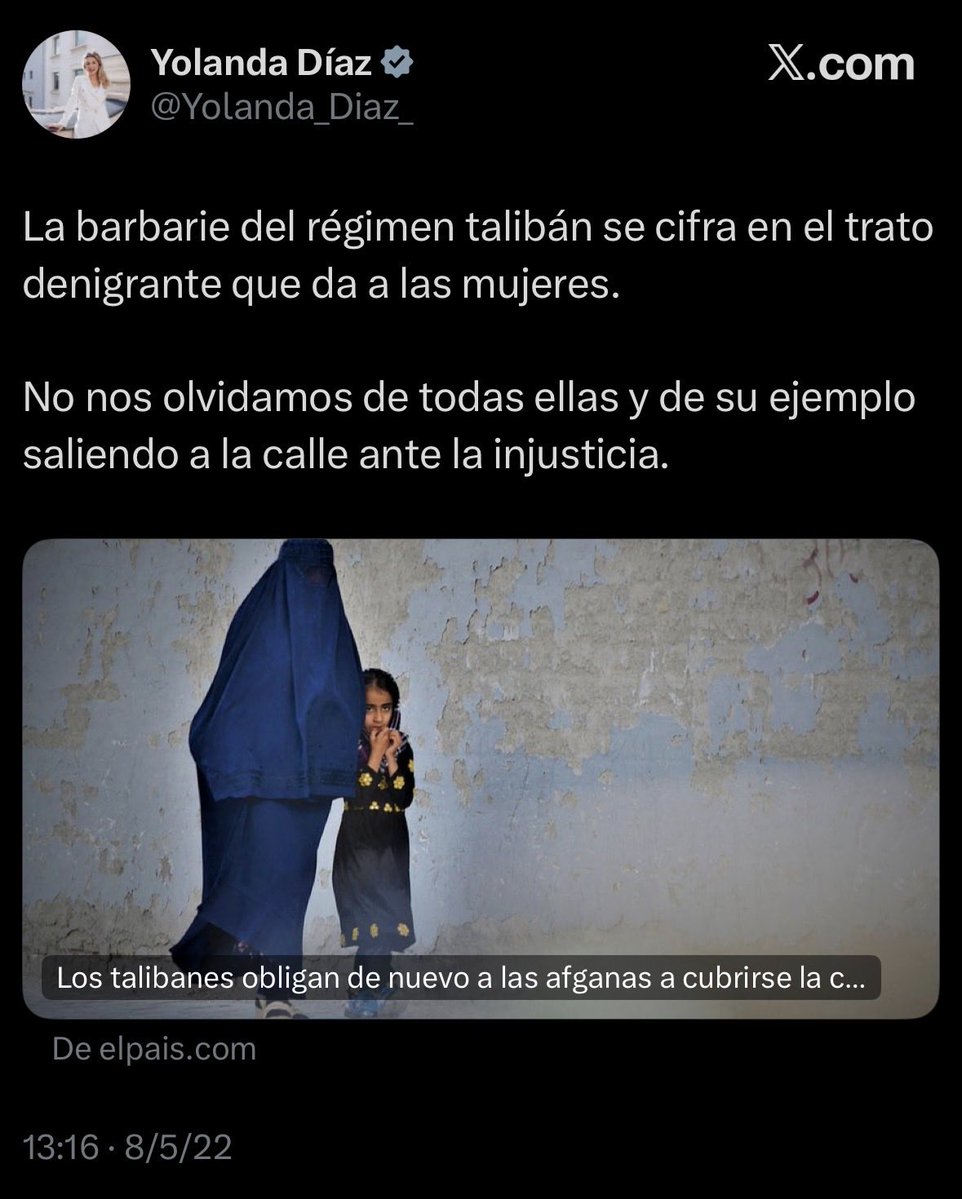<a href="/JonMendezIz/">Jon Méndez</a> La Yoli lo mismo te tuitea que el Burka es "trato denigrante a las mujeres" que te defiende que está amparado por la Constitución. 

La izquierda desnortada es asín.