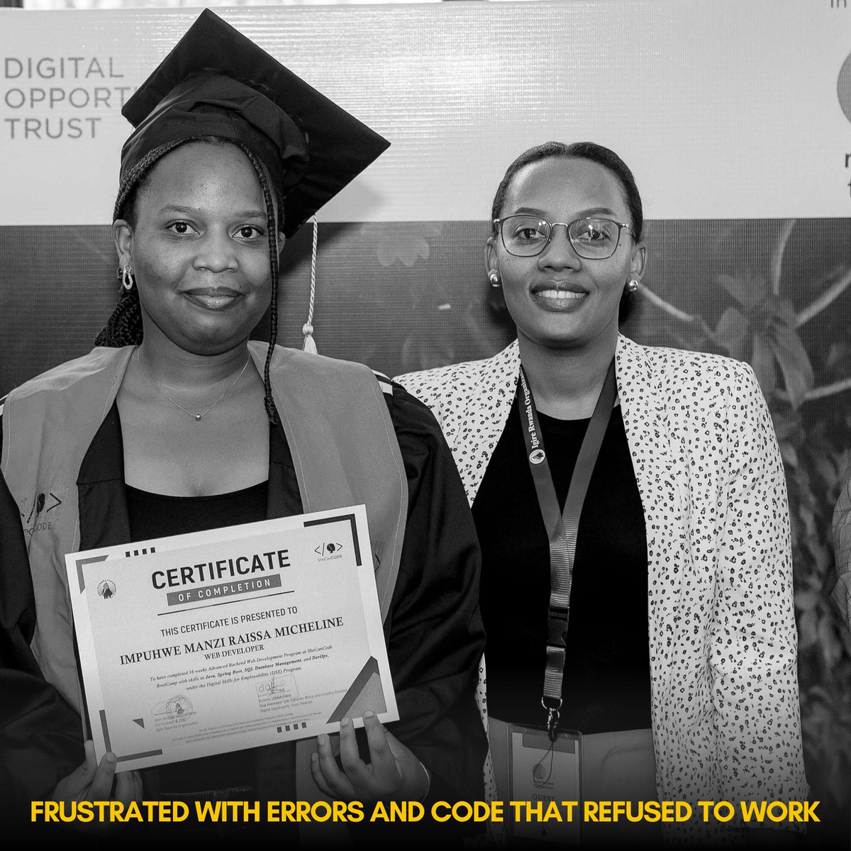 igirerwanda's tweet image. Check out Raissa's story, sharing her beautiful and challenging path, becoming golden moments that carry her. Check all the images on our instagram and read more about the story on our website blog: igirerwanda.org/blog

#DSEProgram #SheCanCode #SuccessStories