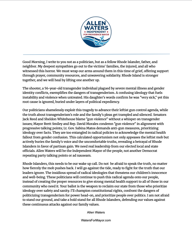 AllenWatersUSA's tweet photo. "Weak Men Create Hard Times." That is exactly what was shown from State and Local "Leadership" in response to yesterday's tragedy. 

Using a tragedy to push their radical agenda, well after a family member acknowledged the mental illness from which the shooter was suffering. How much more of this can we endure? 

God bless her and the rest of the family, as we pray for the recovery of the two grandparents fighting for their lives.

https://t.co/o1EuasYo5a