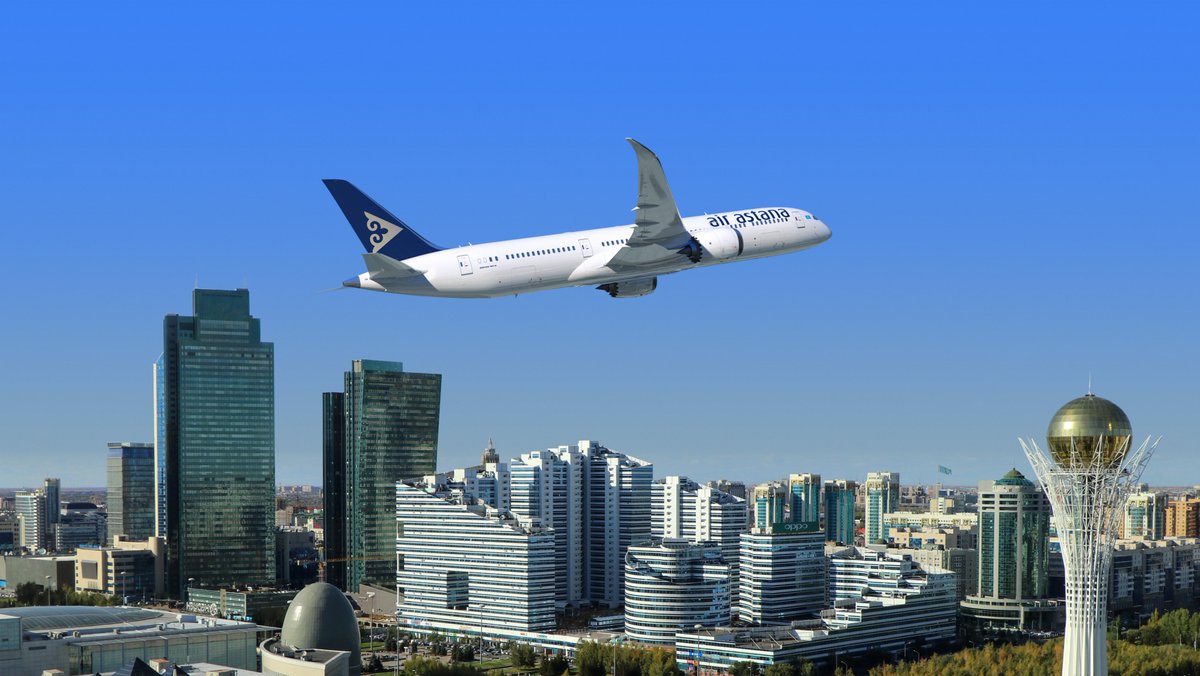 BoeingAirplanes's tweet photo. #Dreamliner deal done.

@AirAstana finalized their order for up to 15 more 787 #Dreamliner jets to grow and modernize their widebody fleet.

These new airplanes will further connect Kazakhstan to the world with style, comfort and efficiency.

Release: https://t.co/B73qjAcWEq https://t.co/TPlSqqhFve