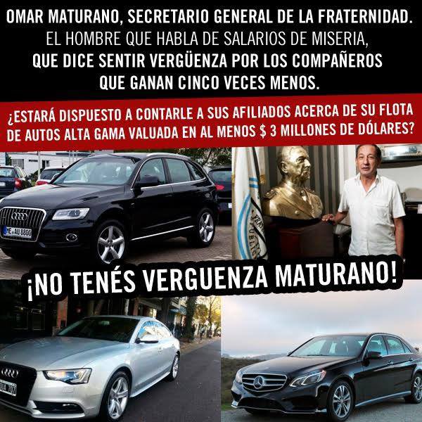 El gremialista Maturano ese que se queja de los salarios de miseria . #PAROGENERAL