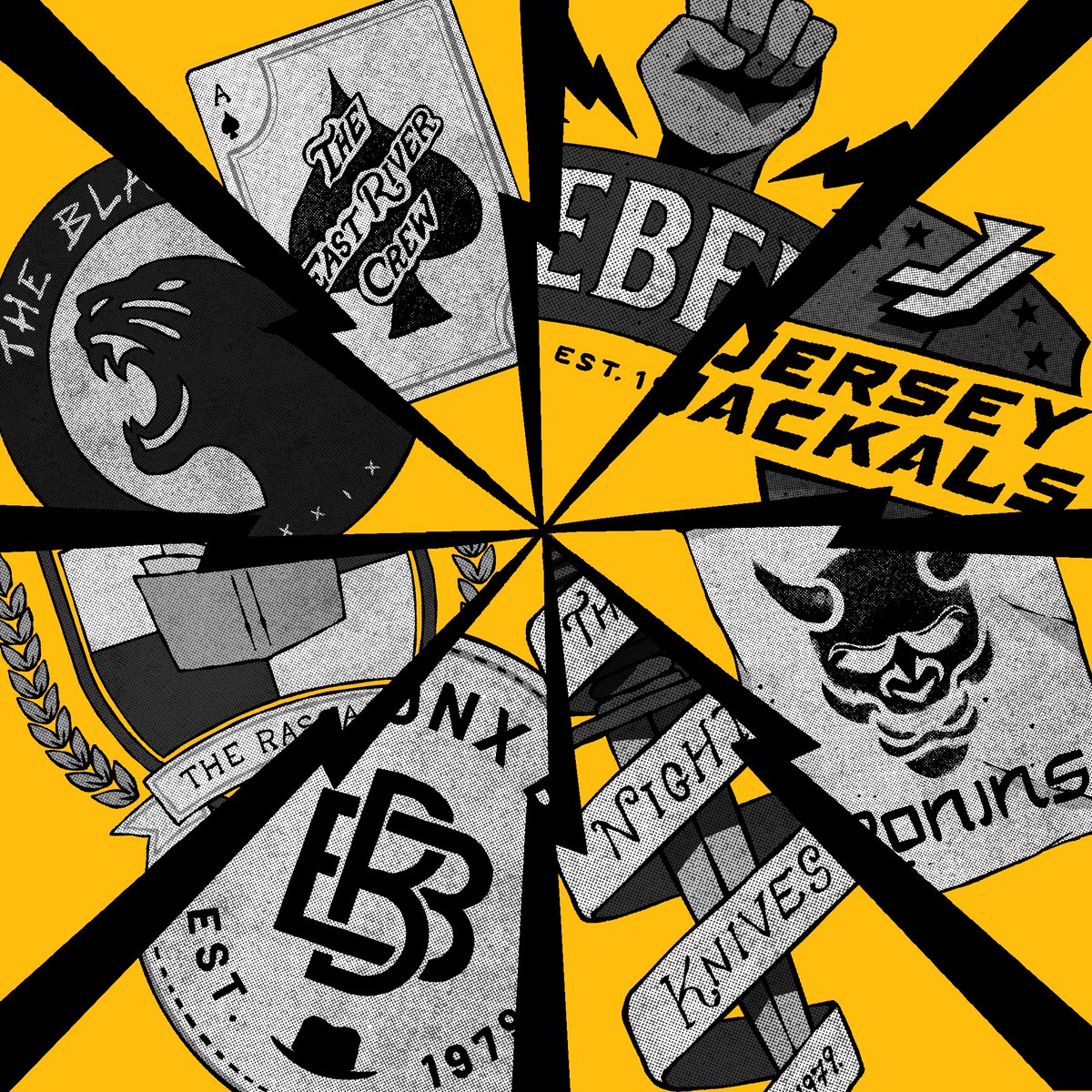 Pledge Your Allegiance

Every Rebel belongs to a gang but they just don't know it yet. Claiming your badge and pledging your allegiance is how you find out.

There are 8 gangs: East River Crew, The Ronins, The Night Knives, The Rascals, The Bronx Brims, The Jersey Jackals, Black