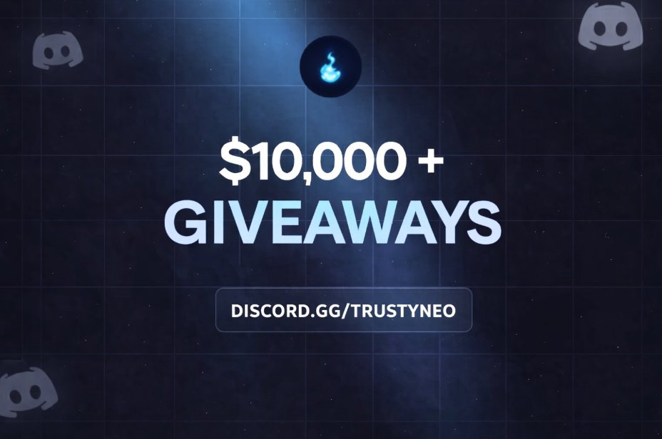 🎉$ 10,000 + GIVEAWAYS 🎉
🚀 The new Giveaway system is now live on our Discord!

Be there to compete in bi-daily Poker tournaments, enjoy weekly giveaways, and win tons of free money. Everyone has a chance! 

discord.gg/trustyneo
Re-Tweet for a chance to win $50