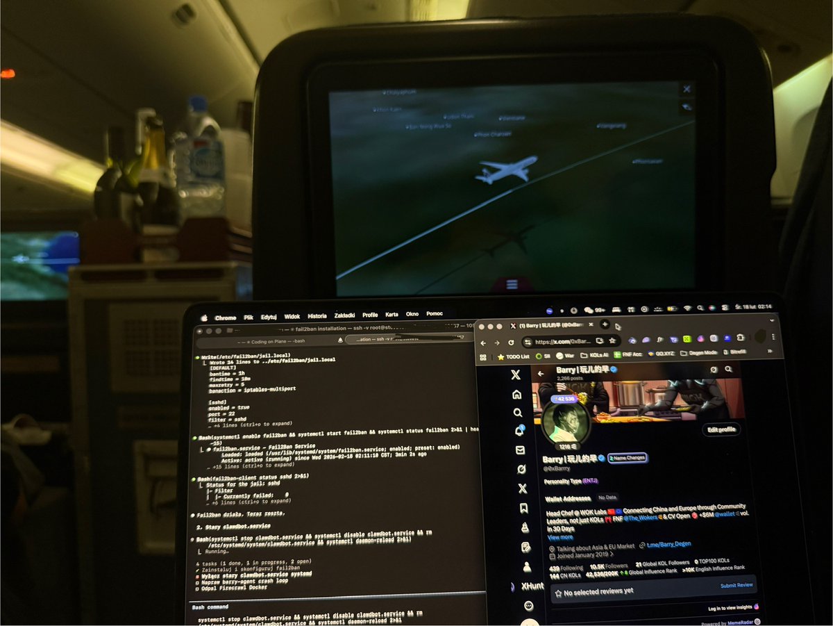 Thanks to <a href="/elonmusk/">Elon Musk</a> and Starlink, I can vibe code with <a href="/claudeai/">Claude</a> at 35,000 feet during a 16+ hour flight.