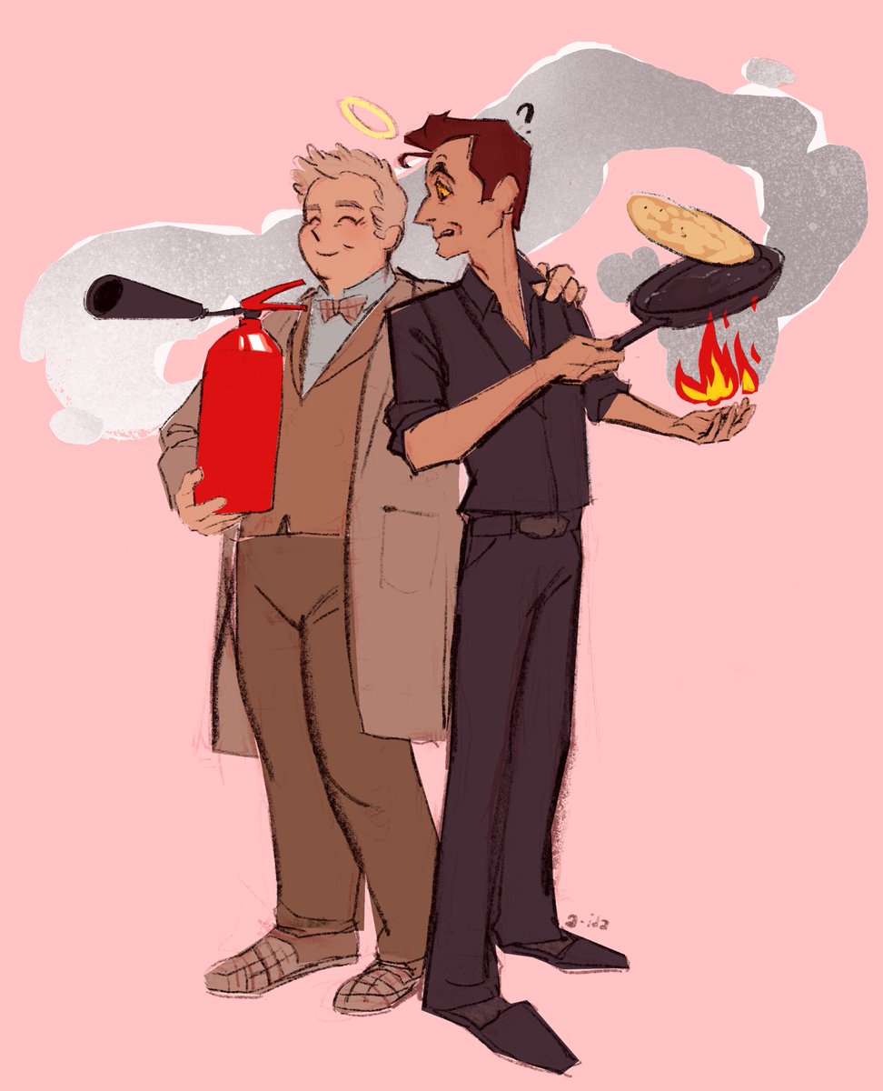 Love is...
baking crêpes together

#GoodOmens  #aziracrow