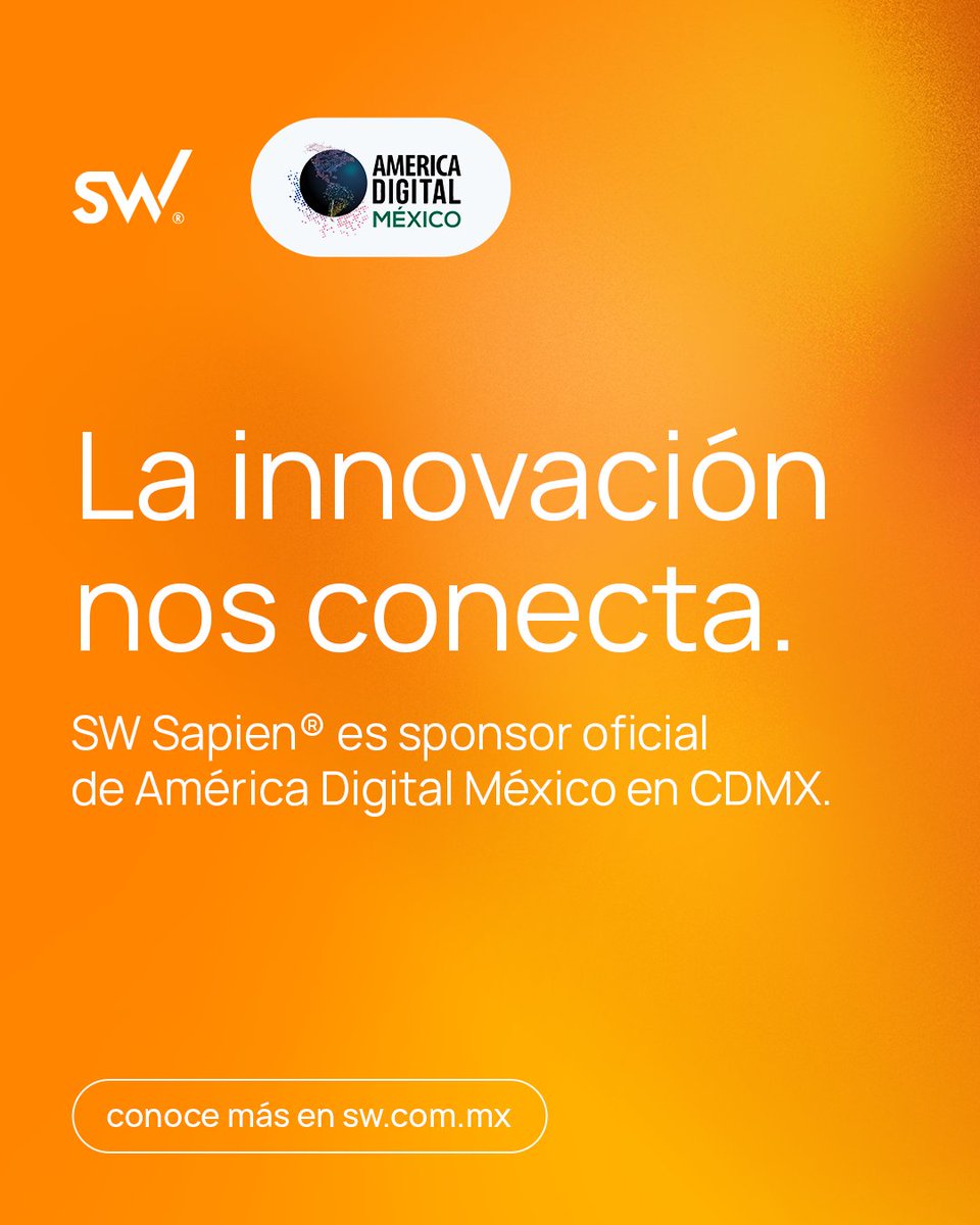 SWsapien's tweet photo. En SW Sapien® reafirmamos nuestro compromiso con la evolución tecnológica, la facturación electrónica y las soluciones digitales de alto impacto.

📍 Nos vemos en el World Trade Center CDMX, 9 y 10 de junio.

Conectemos, conversemos y construyamos el futuro digital juntos. https://t.co/UDll2GK7G5