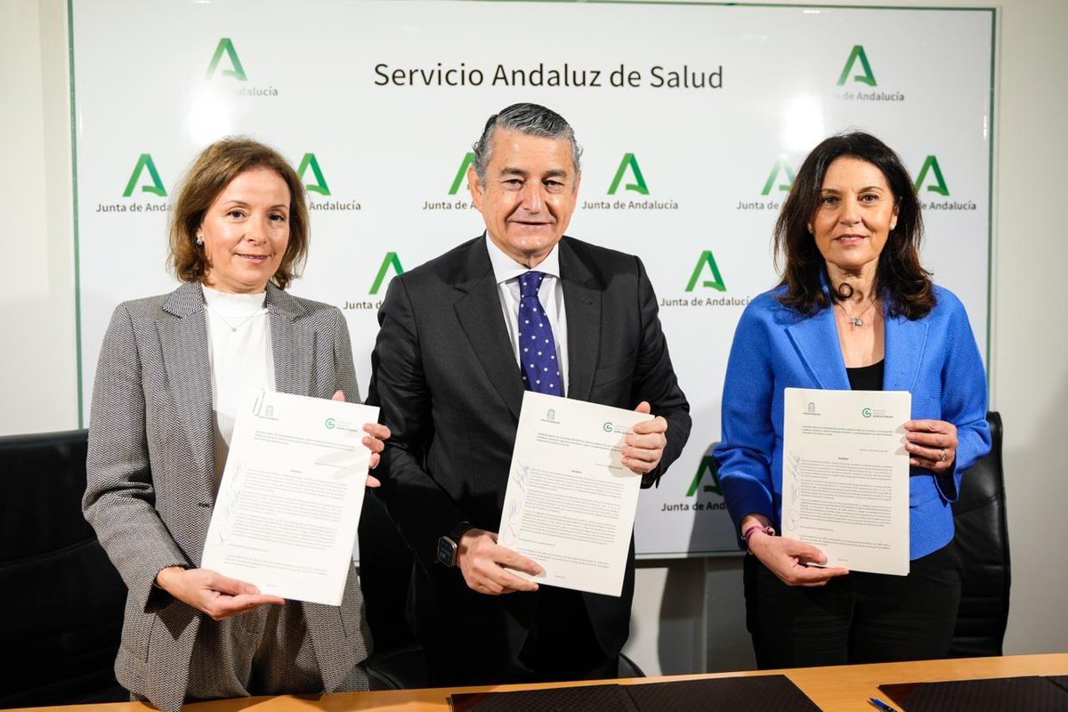 ContraCancerGRA's tweet photo. Hoy damos un paso decisivo para mejorar la atención a las personas con cáncer en Andalucía.
Hemos firmado un acuerdo con el Servicio Andaluz de Salud que unifica y refuerza la colaboración que ya veníamos desarrollando en hospitales y centros sanitarios.
#TodosContraElCáncer https://t.co/SjhSPYrXlp