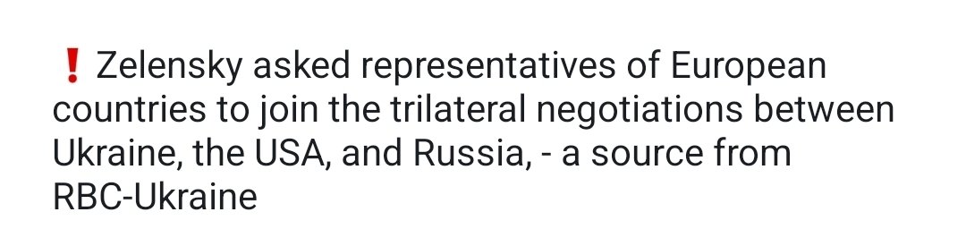 Along with Putin's team, Trump tried to overwhelm Ukraine's envoy in Switzerland with his own crew of his most pro-Russian lackies, including Driscoll at the last minute.

Now Zelensky wants Europe in ASAP, as its clear the US is merely representing the Kremlin.

Incredible the