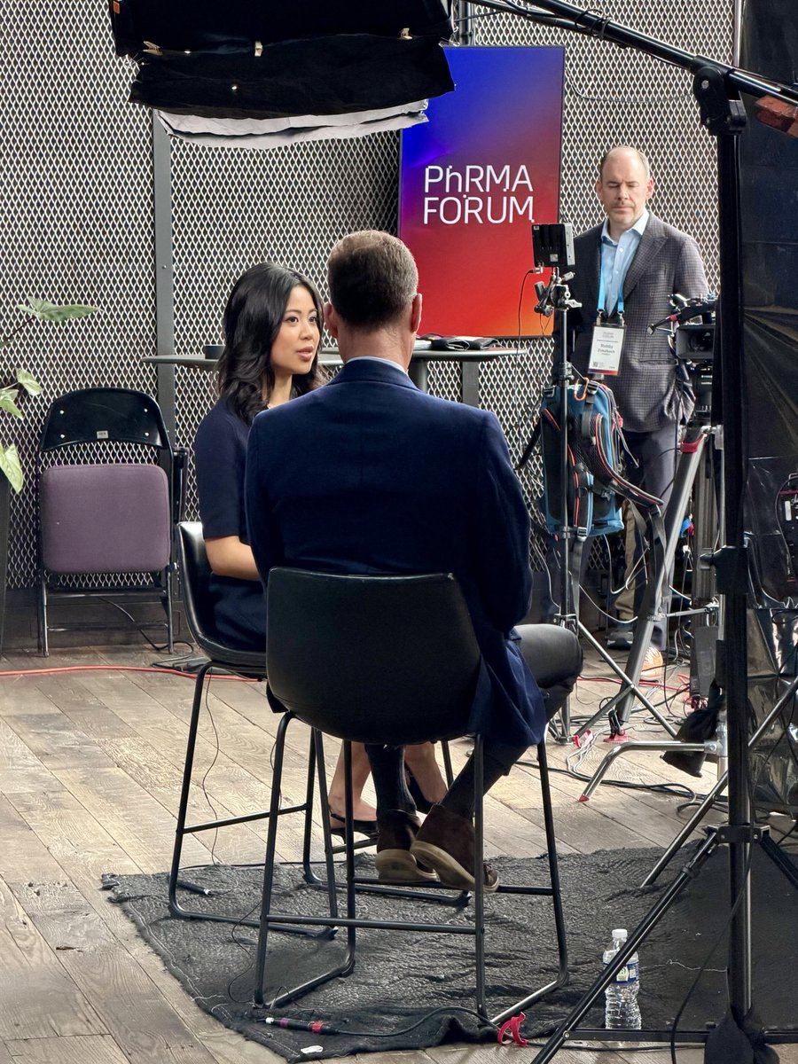 berthacoombs's tweet photo. So great to see my  former @cnbc colleague @annikakimc sitting down with @PhRMA chief Steve Ubl ahead of PrHMA Forum today.  
(Yes, I’m retired.  #recoveringjournalist ) https://t.co/IoERVx4DdF