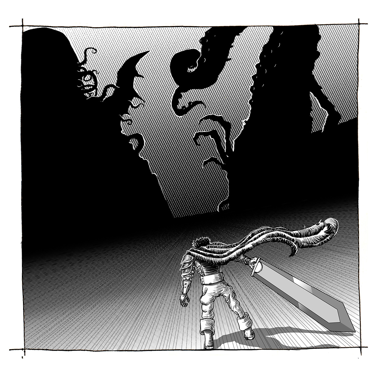 LaunetFrancois's tweet photo. Vault #627 Kuroi Kenshi

An hommage strip done for the death of Kentaro Miura, creator of the insane Berserk manga, back in 2021

https://t.co/nzJ43OuiIR
#uvod #unspeakablevault #cthulhu #lovecraft #berserk #kentaromiura https://t.co/PmJlqI81OF