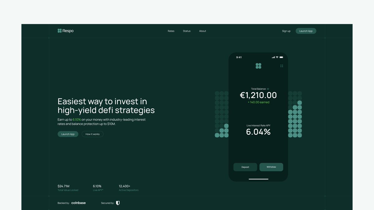 Hero section for defi app
