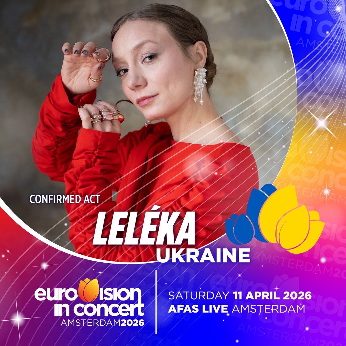ESCinConcert's tweet photo. We’re delighted to announce our 5th confirmed act for Eurovision in Concert 2026: it’s this year’s Ukrainian Eurovision hopeful LELÉKA🇺🇦 😍.

Secure your ticket for Eurovision in Concert 2026 via @Ticketmaster_NL 🎟️ 

#EurovisioninConcert #eurovision #songfestival #amsterdam https://t.co/ds6WUNYGhx