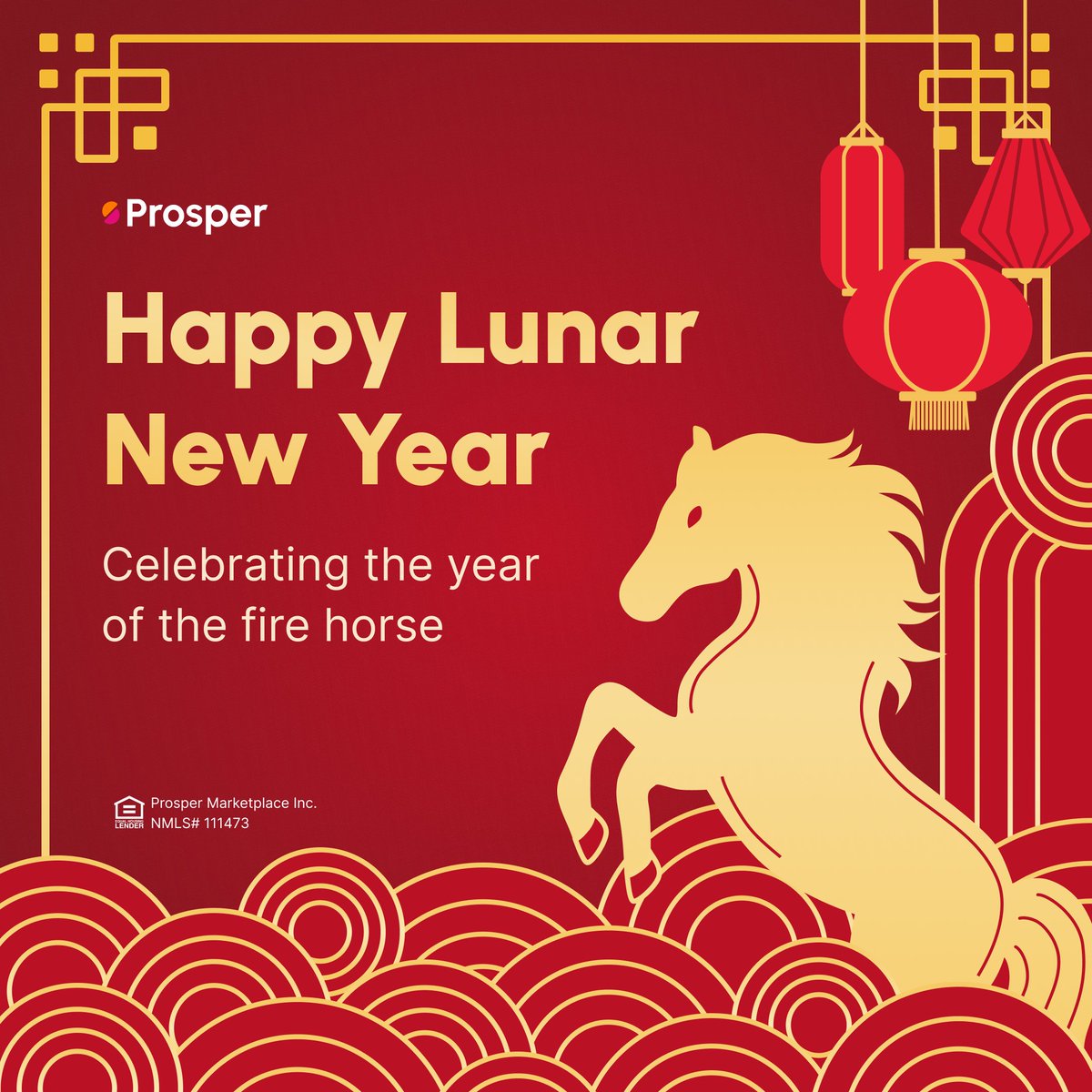 As we gallop into the year of the fire horse, we hope this new chapter brings you and your loved ones health, happiness, and prosperity. 

Happy #LunarNewYear to our Prosper customers, employees, partners, and communities. May your year be as bright and bold as the festivities!