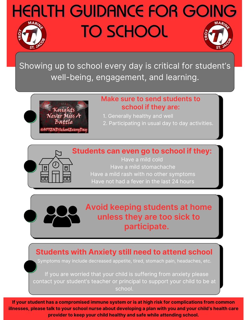 A quick message from Triad CUSD #2 regarding "Health Guidance For Going To School".