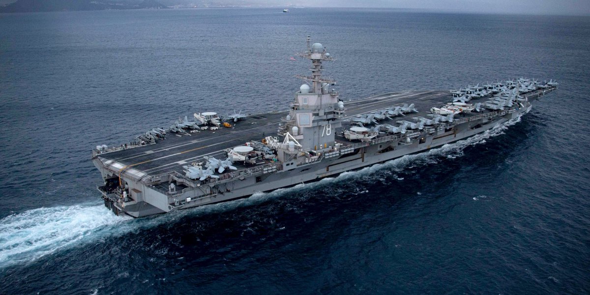The USS Gerald R. Ford (CVN-78), who has been deployed already for close to eight months, departed the Caribbean Sea within the last day bound for the Middle East, accompanied by a handful of other surface vessels both part of the Ford Carrier Strike Group and not, including the
