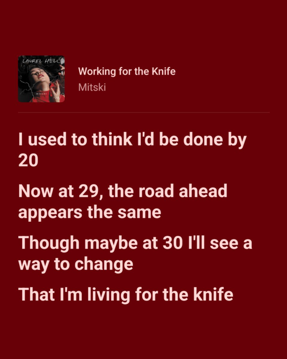mitskicentral's tweet image. working for the knife