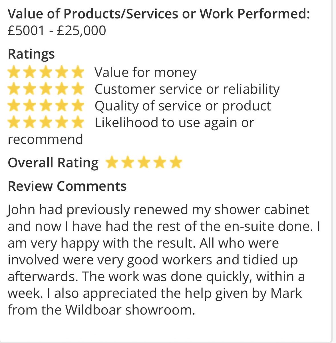Another couple of 5 star reviews for our work this year so far ⭐️ ⭐️ ⭐️ ⭐️ ⭐️