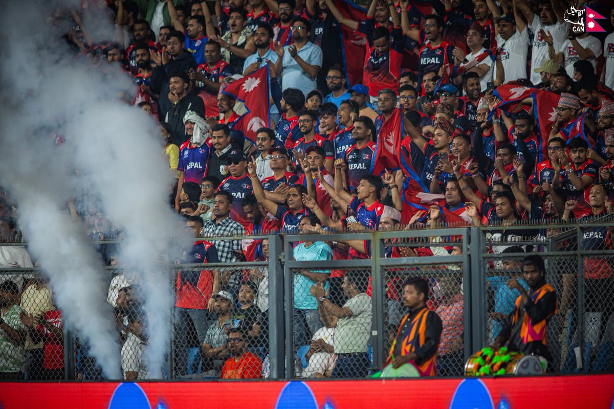 paras77's tweet photo. Signing off from the Wankhede with a win.
Nepal cricket growing in between expectations vs reality.🙏🏽
To our hundreds and thousands of travelling fans and those who were present at the stadium for the last two weeks,INCREDIBLE is the word.
We feel honored to represent our Rhino army fans.❤️
Thank you to everyone who has been part of this journey.
Not a easy path ahead but we will fight through thick and thin as always.
We keep marching ahead,until the next world cup.🇳🇵

@CricketNep @ICC  @T20WorldCup 
#Nepalcricket #RhinoArmy