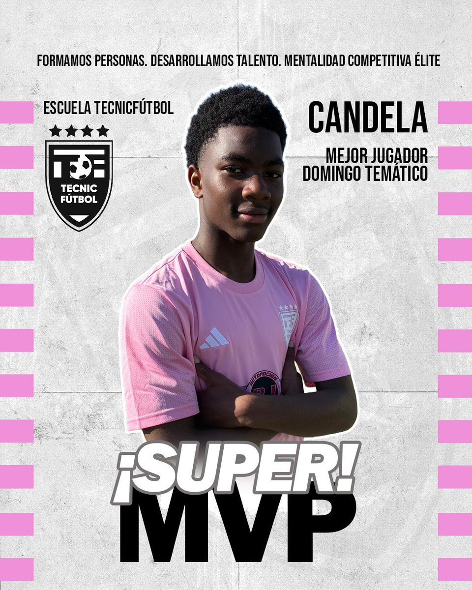 ⭐ ¡𝐒𝐔𝐏𝐄𝐑 𝐌𝐕𝐏 𝐓𝐄𝐂𝐍𝐈𝐂𝐅Ú𝐓𝐁𝐎𝐋! ⭐

🏆 Queremos felicitar a CANDELA, nombrado el Mejor Jugador del Domingo Temático. Su entrega y rendimiento en el campo son el reflejo de los valores que impulsamos día a día.

¡Enhorabuena!

#TECNICFÚTBOL ⚫⚪