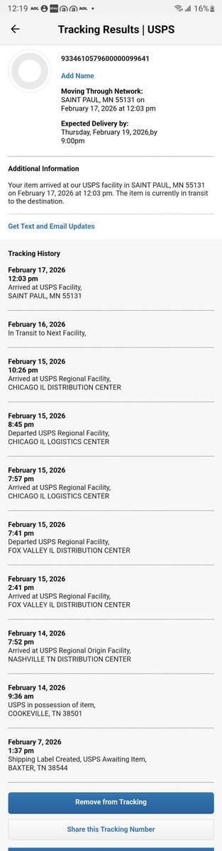 DaLadiesChamp's tweet photo. @USPSHelp is the Post Office ever going to start working on improving service?if my package was to be delivered right outside of Chicago from TN why is it now in MN after already arriving in Chicago? What's going on with these 2 packages is totally unacceptable? https://t.co/fPfFNfv2u6