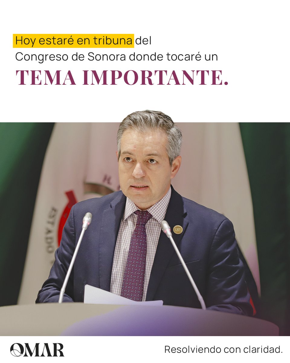 Hoy estaré en tribuna del <a href="/CongresoSon/">Congreso Local Son</a> donde tocaré un tema muy importante.

📲 Les invito a seguir la sesión por #YouTube: 
youtube.com/@congresodeles…
#TrabajoLegislativo #AccionesYResultados #Hermosillo