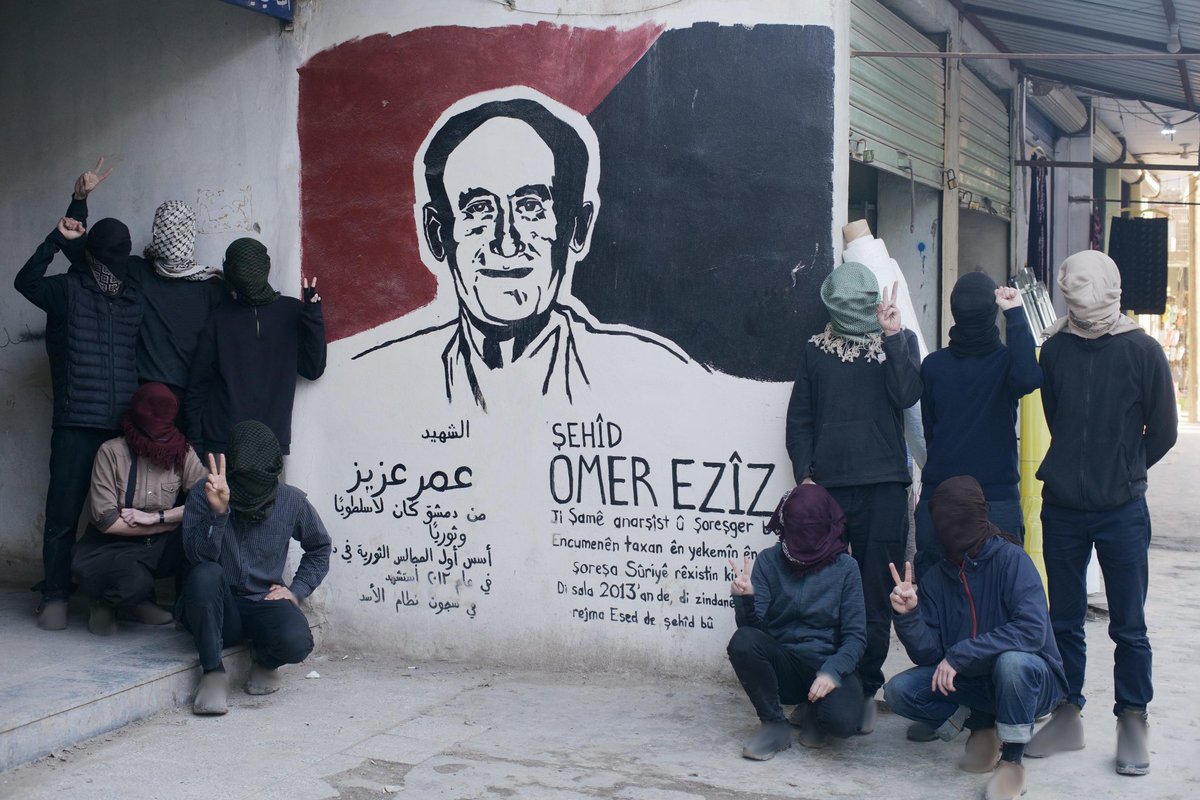 Feb 16 Internationalists in #Rojava commemorated Syrian anarchist Omar Aziz. His work and struggle in the early years of Syrian revolution to organize neighborhood councils echo in Rojava's communes today.