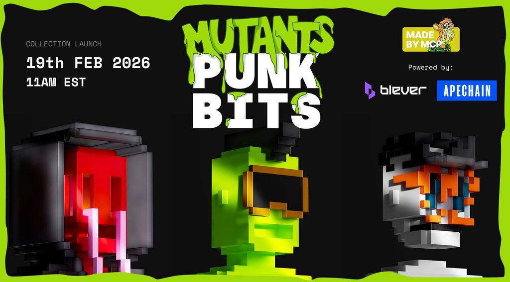 #PunkbitsMUTANTS is coming on Feb 19th 11AM EST on ApeChain

10K handcrafted 3D mutants by <a href="/michalprekop/">McP 🦍</a> #PunkbitsMUTANTS

Lfg 🎉🥳