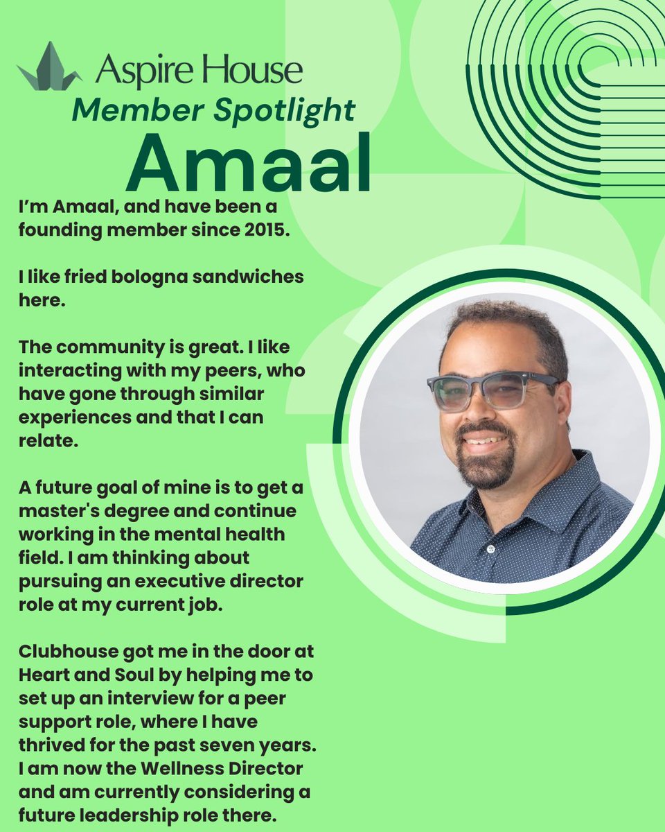 AspireClubhouse's tweet photo. Please join us in celebrating a longtime enthusiastic and thoughtful member, Amaal. His infectious smile and unique laugh always bring joy to Aspire House! https://t.co/sh4FXcH7fG