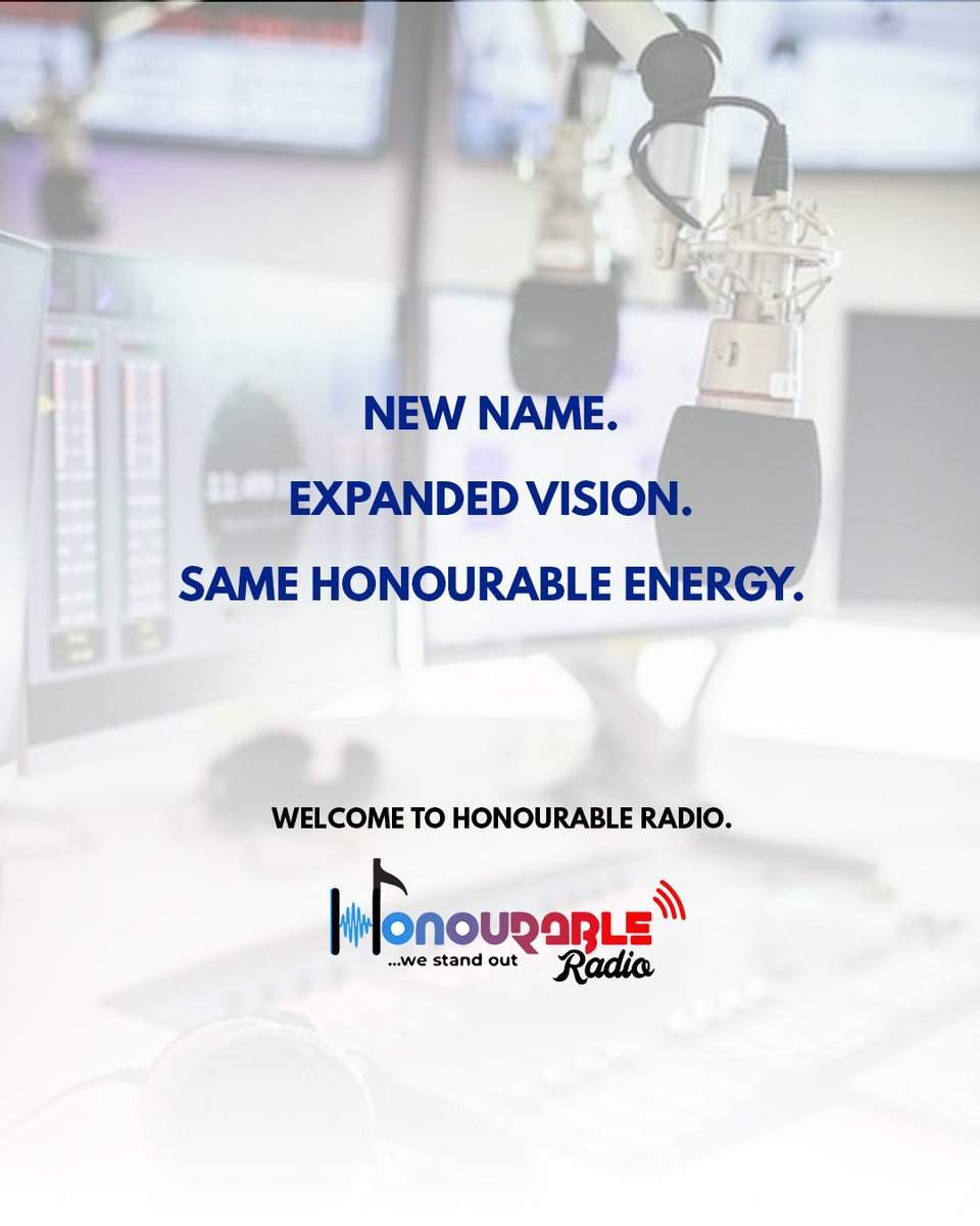 honourable_fm's tweet photo. @mariolexxx New name. Same voice. Bigger vision.

Honourable FM evolved into Honourable Radio because we’re no longer just on air, we’re everywhere. https://t.co/aoAqUweflg
