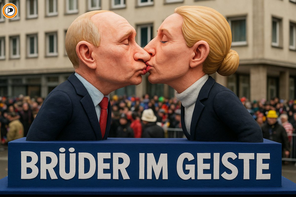 PIRATEN_Saar's tweet photo. Alice Weidel und Putin sind "Brüder im Geiste". Erst kürzlich hat Weidel in ihrer Rede unter dem Deckmantel der "Friedensverhandlungen" nach dem Vorbild von Trump die Kapitulation der Ukraine gefordert. Die AfD ist eine Gefahr für Deutschland. #Faschingsdienstag #PIRATEN https://t.co/ysQYetSIMk