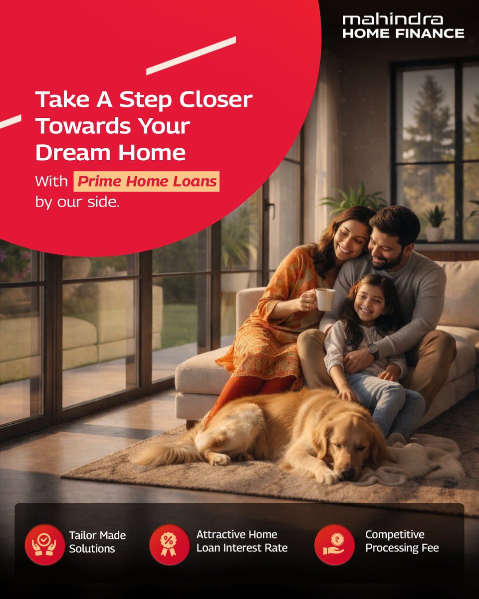 Big plans deserve the right support.

Features:
✅ Tailor Made Solutions
✅ Attractive Home Loan Interest Rate
✅ Competitive Processing Fee
Check your eligibility now, click the link in bio.
mahindrahomefinance.com/prime-home-loa…

#MahindraHomeFinance #PrimeHomeLoans