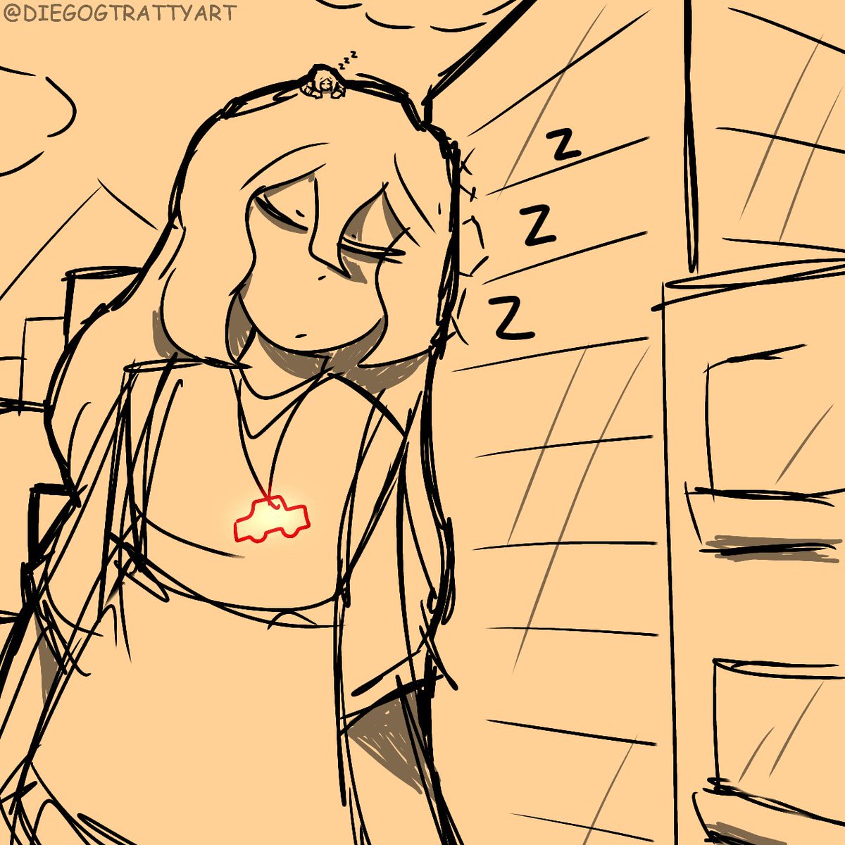 Wanted to doodle a bit. That resulted in larger than usual Holly. She doesn't tend to move much while sleeping, so its best to leave her be.