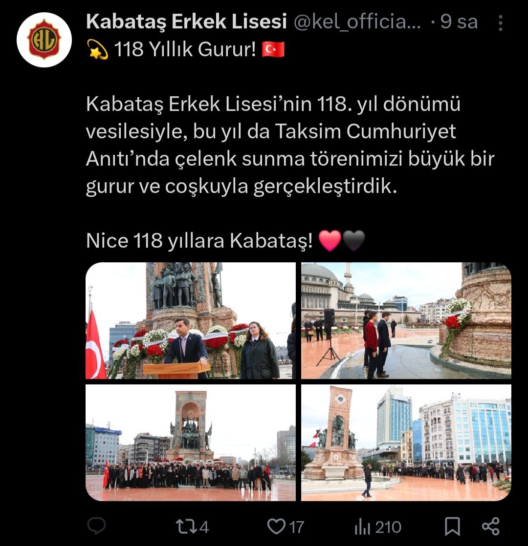 BU SEFERDE...
Sultan II. ABDÜLHAMİD'İN himayesinde 17 Şubat 1908 tarihinde "KABATAŞ MEKTEB-İ  İDÂDÎ-Yİ MÜLKÎ-Yİ ŞÂHÂNESİ" adıyla kurulan Kabataş Erkek Lisesini 31 Ağustosta Fatih,Çemberlitaş, Divan Yolundaki türbesinde ULU HAKANI anmaya/ANLAMAYA  davet ediyorum.