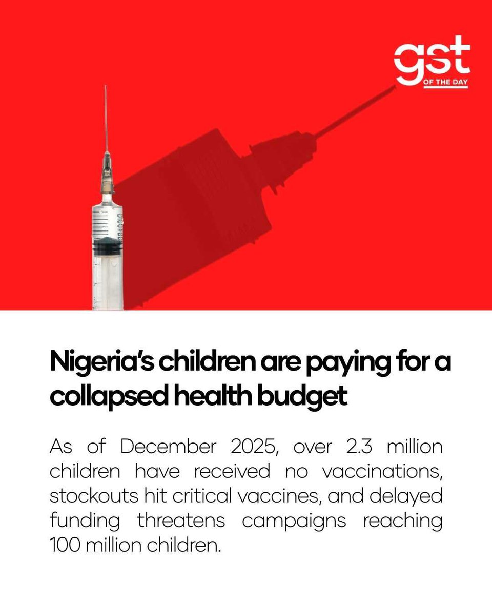 wearegst's tweet photo. While billions are allocated for life-saving vaccines, actual fund releases are delayed or non-existent, leaving clinics empty and children exposed. https://t.co/IphdhFJC5C