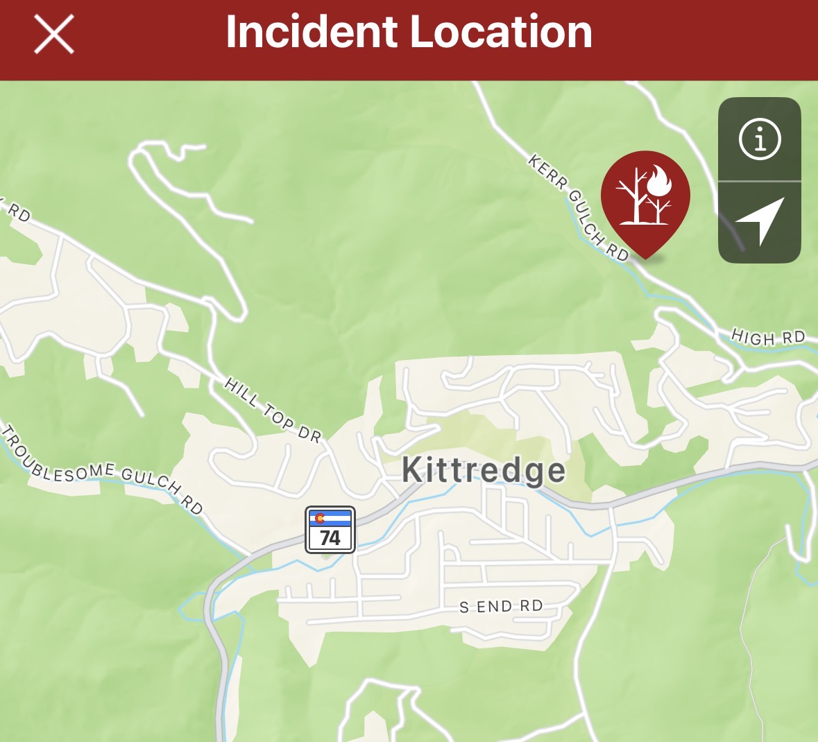 MyMountainTown's tweet photo. #KerrGulchFire: wildland fire in the 2900 block of Kerr Gulch Rd in Kittredge. Approximately 1/4 acre in size, one structure in the area. #cofire https://t.co/hiSRDZCnCU https://t.co/RlSkHXbBXe