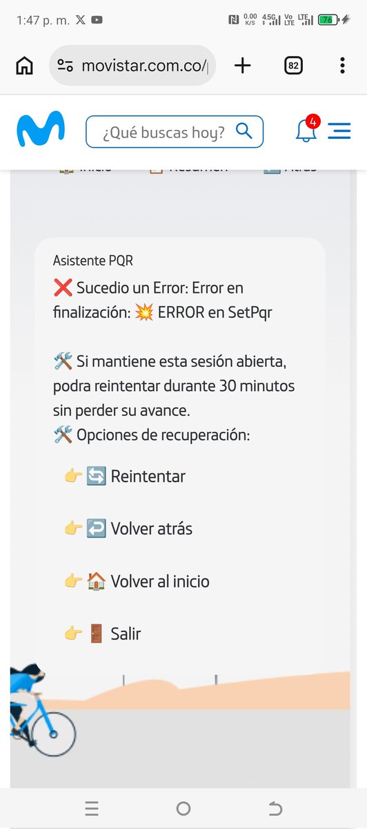 FRUIZQ's tweet photo. @MovistarCo definitivamente con ustedes todo es un problema, llevo semanas tratando de cancelar un servicio de hogar y no es posible, a través de llamada siempre la tumban, por correo no costestan y por este link siempre al final marca error.  Exijo un link que funcione. Gracias. https://t.co/Ddl6kFi7jf