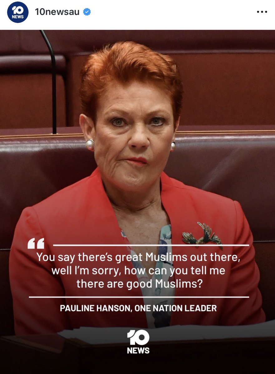 Only_TheShadow's tweet image. ...Or could it be that she's just a hateful and ignorant old woman who, on the "bit of a tool" scale, is a footlocker full of Sidchromes. 
Then again, this also reflects her more enthusiastic supporters. 
#PaulineHanson
#OneNotion 
#Muslims
#auspol